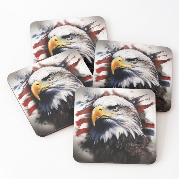 Item preview, Patriotic American flag print Bald Eagle print designed and sold by dcrc.