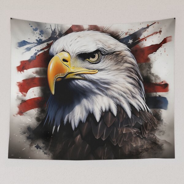 Item preview, Patriotic American flag print Bald Eagle print designed and sold by dcrc.