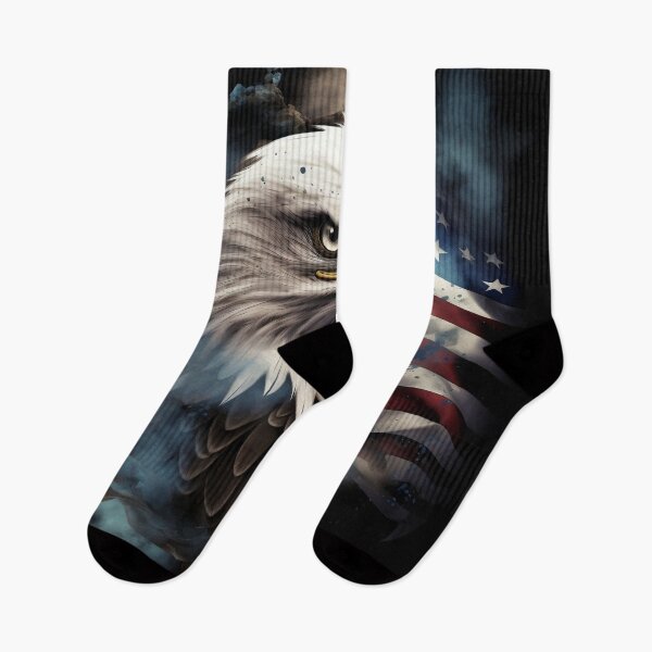 Item preview, Patriotic American flag print Bald Eagle print designed and sold by dcrc.