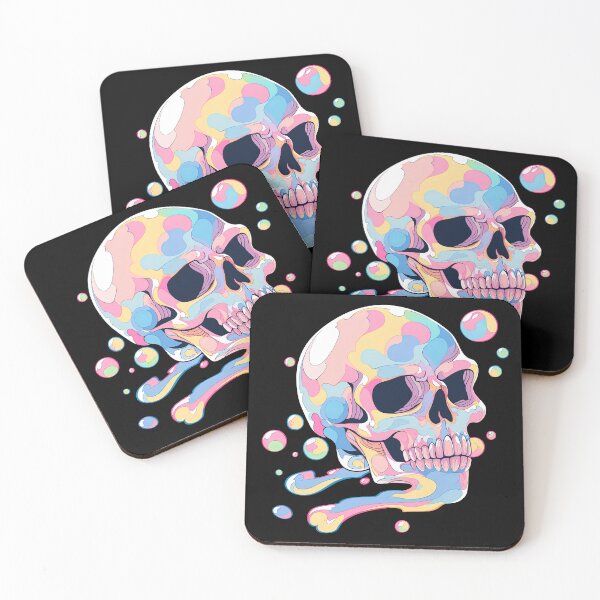 Item preview, Colorful Bubblegum Skull Lollipop Pink and Blue Sweets Juicy Spooky Halloween designed and sold by BubbleBone.