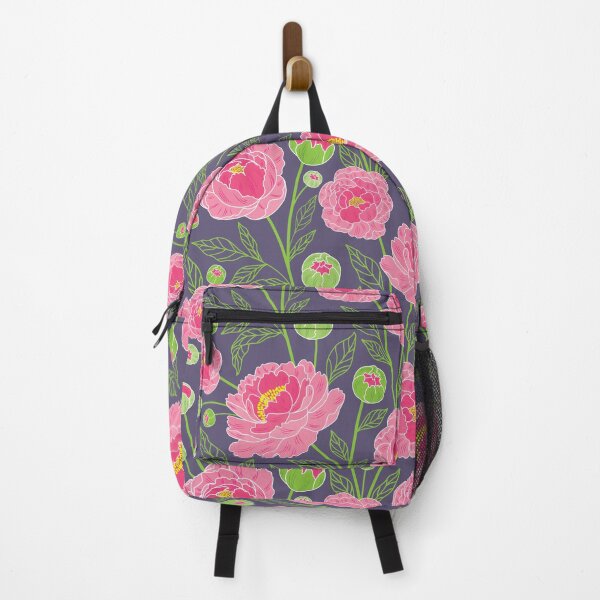 Item preview, Pink Peonies on dark background designed and sold by The Pattern Mill.