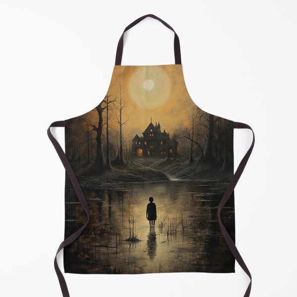 Item preview, Vintage Surreal Macabre Art Night Lake designed and sold by WartonnoArt.
