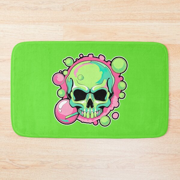 Item preview, Colorful Bubblegum Skull Lollipop Pink and Blue Sweets Juicy Spooky Halloween designed and sold by BubbleBone.