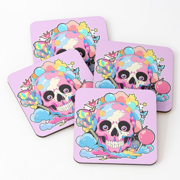 Item preview, Colorful Bubblegum Skull Lollipop Pink and Blue Sweets Juicy Spooky Halloween designed and sold by BubbleBone.