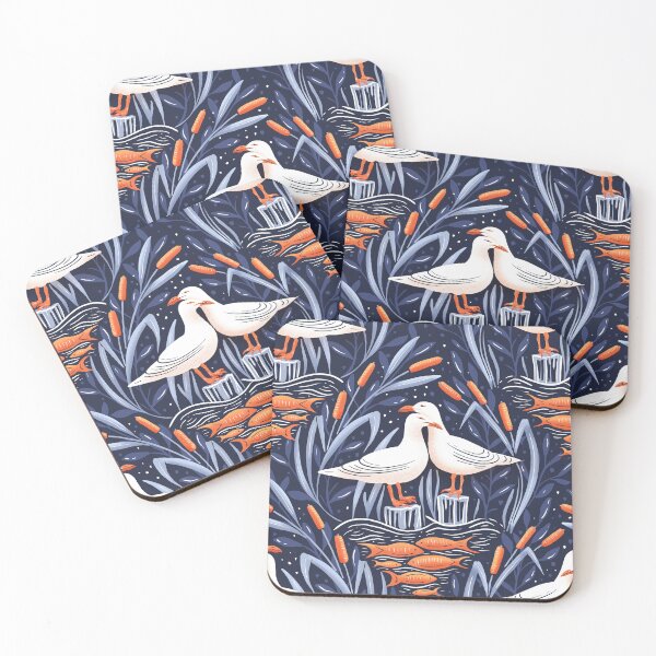 Item preview, dreamy pair of seagulls in the lake - collection "Lake life" designed and sold by RenattaZare.