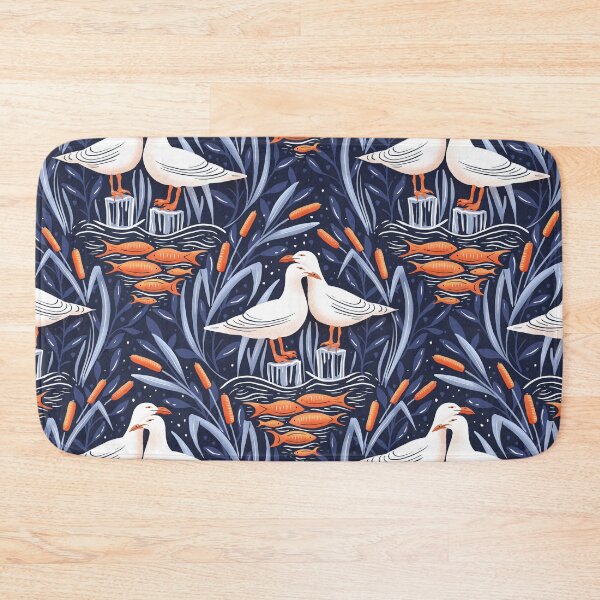 Item preview, dreamy pair of seagulls in the lake - collection "Lake life" designed and sold by RenattaZare.