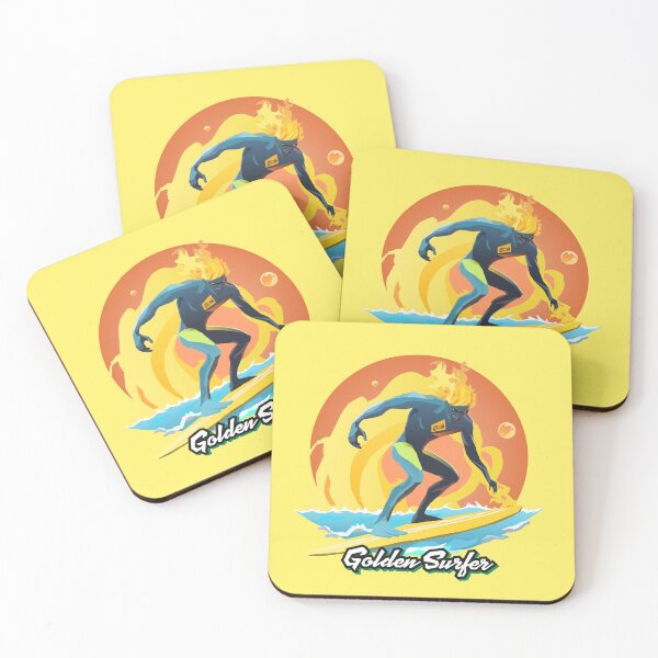 Item preview, More like a Golden Surfer - Illustration  designed and sold by Teeseas Wave.