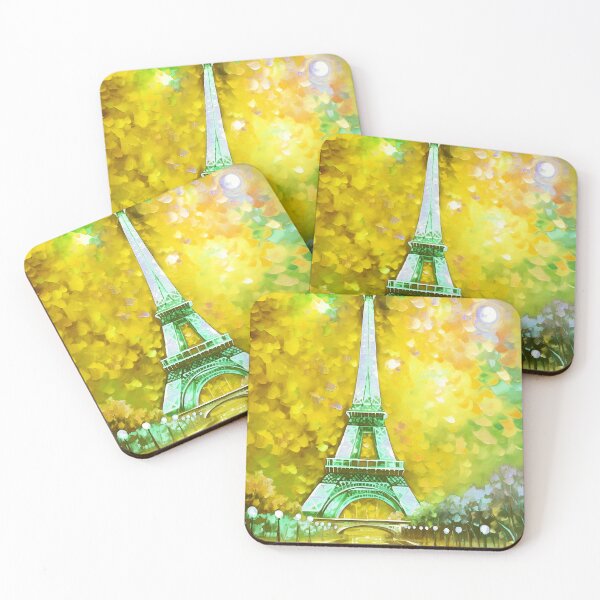 Item preview, The Eiffel Tower, Paris, Electric Yellow, AI Generated Art - France's Structural Masterpiece Known as 'The Symbol of Love' designed and sold by studioSharonKay.