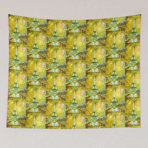 Item preview, The Eiffel Tower, Paris, Electric Yellow, AI Generated Art - France's Structural Masterpiece Known as 'The Symbol of Love' designed and sold by studioSharonKay.