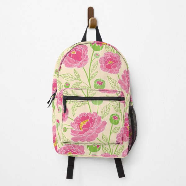 Item preview, Pink Peonies on peach background designed and sold by The Pattern Mill.