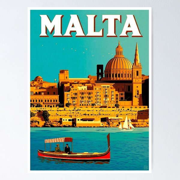 Artikel-Vorschau von MALTA: Vintage-Werbedruck für Reisen und Tourismus, designt und verkauft von posterbobs.