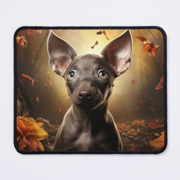 Item preview, Xoloitzcuintli Puppy in Autumn designed and sold by ZenEverAI.