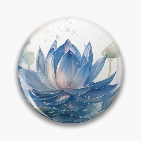 Item preview, Dark blue Lotus Flower of the Sixth Chakra - Watercolor Painting in Transparent Glass Ball designed and sold by TetianaArt.