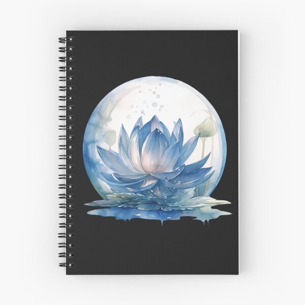 Item preview, Dark blue Lotus Flower of the Sixth Chakra - Watercolor Painting in Transparent Glass Ball designed and sold by TetianaArt.