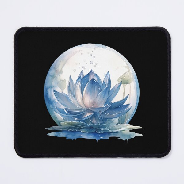Item preview, Dark blue Lotus Flower of the Sixth Chakra - Watercolor Painting in Transparent Glass Ball designed and sold by TetianaArt.