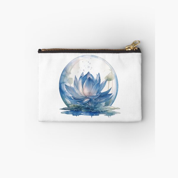 Item preview, Dark blue Lotus Flower of the Sixth Chakra - Watercolor Painting in Transparent Glass Ball designed and sold by TetianaArt.