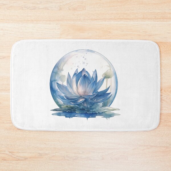 Item preview, Dark blue Lotus Flower of the Sixth Chakra - Watercolor Painting in Transparent Glass Ball designed and sold by TetianaArt.