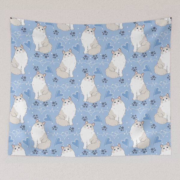 Aperçu de l'œuvre Chat Ragdoll Bicolore Bleu Gris 2 créée et vendue par lulululupaint.