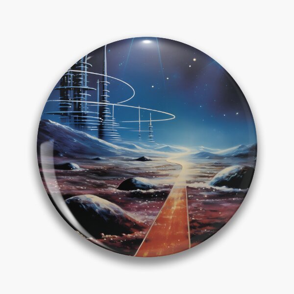 Item preview, Space Landscape of Cosmic Highway and Futuristic City, Planets and Shining Stars designed and sold by Je-we.