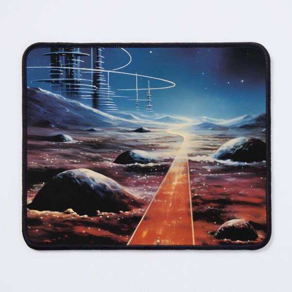 Item preview, Space Landscape of Cosmic Highway and Futuristic City, Planets and Shining Stars designed and sold by Je-we.