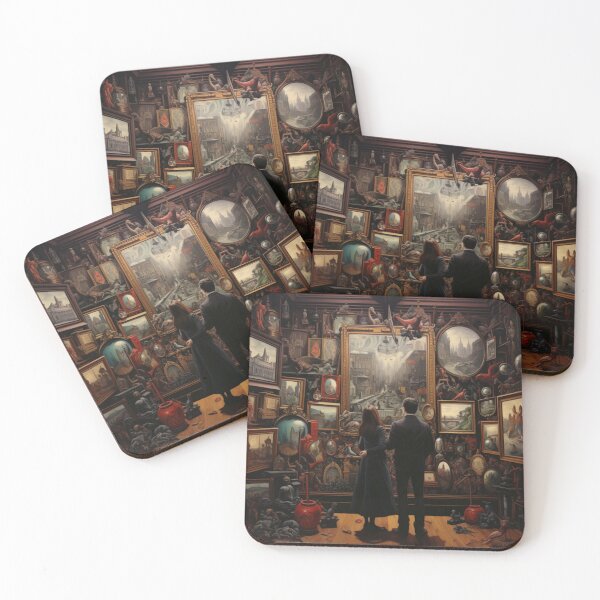 Item preview, Victorian Man And Woman In A Museum And Gallery Victorian Inspired Art  designed and sold by CDC40.