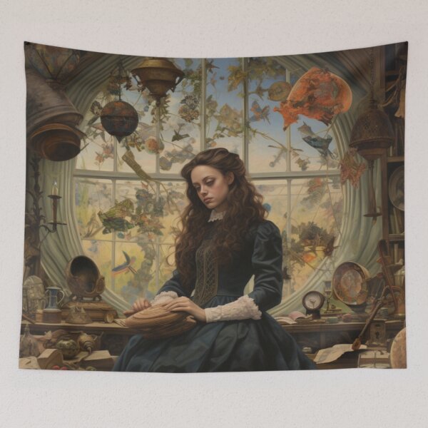 Item preview, Victorian Woman In A Museum And Gallery Victorian Inspired Art  designed and sold by CDC40.