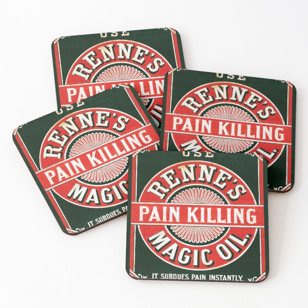 Item preview, STK501689A-Vintage ad for Renne's pain killing magic oil designed and sold by StocktrekImages.