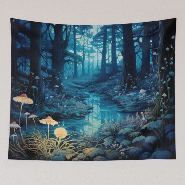 Item preview, Victorian Bioluminescent Magical Fantasy Forest Victorian Inspired Art  designed and sold by CDC40.