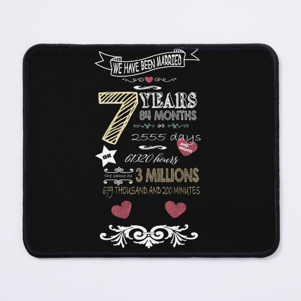 Item preview, Quadro negro com data comemorativa de 7 anos de casados designed and sold by GirlaineSQ.