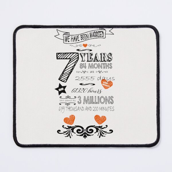 Item preview, Quadro negro com data comemorativa de 7 anos de casados designed and sold by GirlaineSQ.