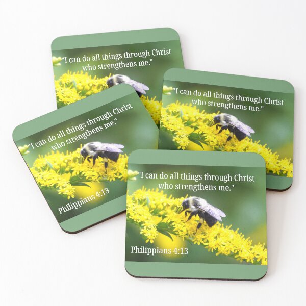 Item preview, Bee Goldenrod Philippians 4:13 designed and sold by Louise-Mae.