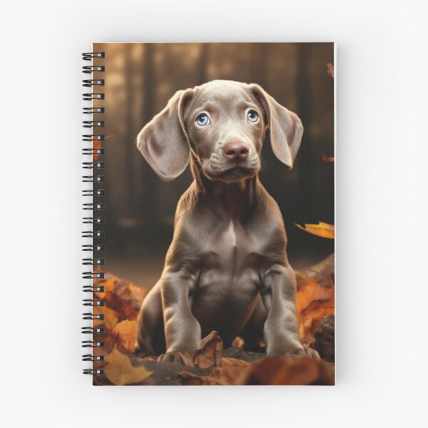 Item preview, Weimaraner Puppy in Autumn designed and sold by ZenEverAI.