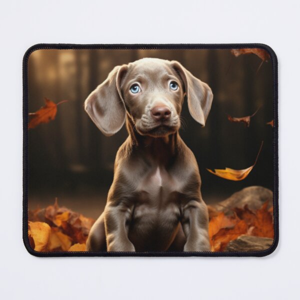 Item preview, Weimaraner Puppy in Autumn designed and sold by ZenEverAI.