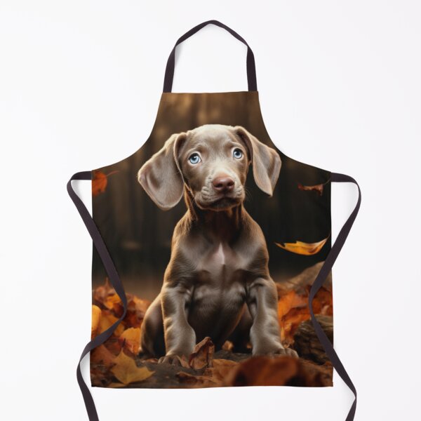 Item preview, Weimaraner Puppy in Autumn designed and sold by ZenEverAI.