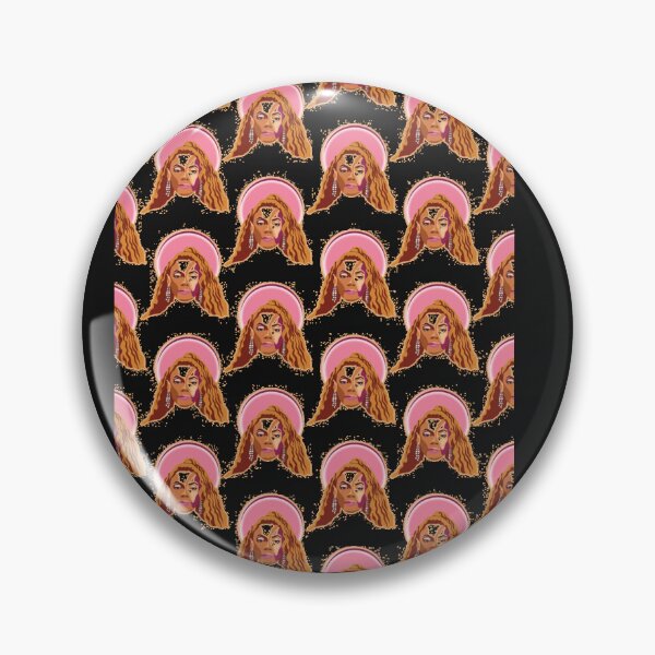 Item preview, Beyo Queenbee Singer Pattern Portrait Illustration Beige Neon Top designed and sold by PriyankaHanse.