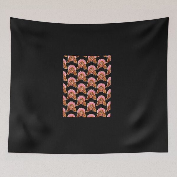 Item preview, Beyo Queenbee Singer Pattern Portrait Illustration Beige Neon Top designed and sold by PriyankaHanse.