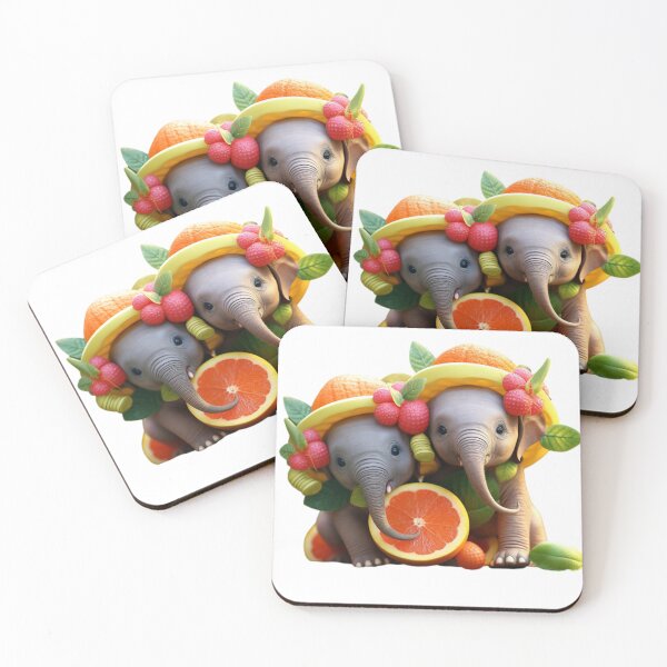 Item preview, Cute elephants with fruits designed and sold by Dreamtodream.