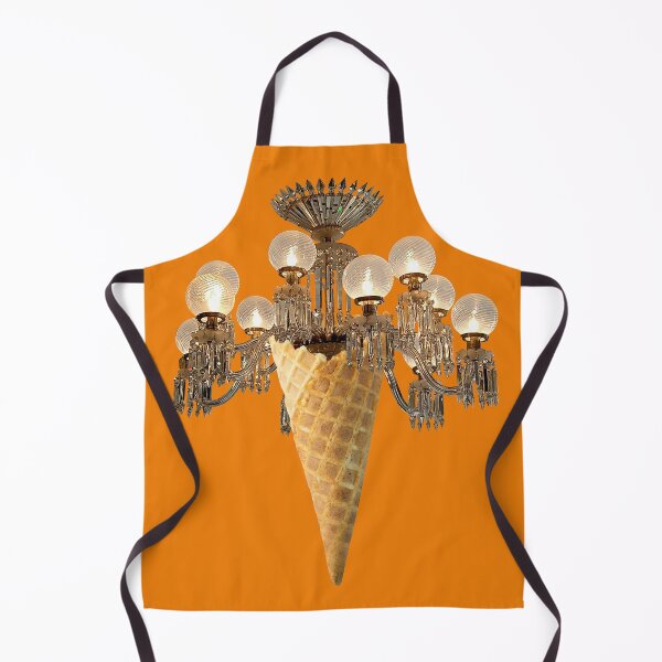 Item preview, Unique Collage Art Print - "A Second Light Snack" in Orange with a decadent Chandelier Twist designed and sold by GollyWillikers.