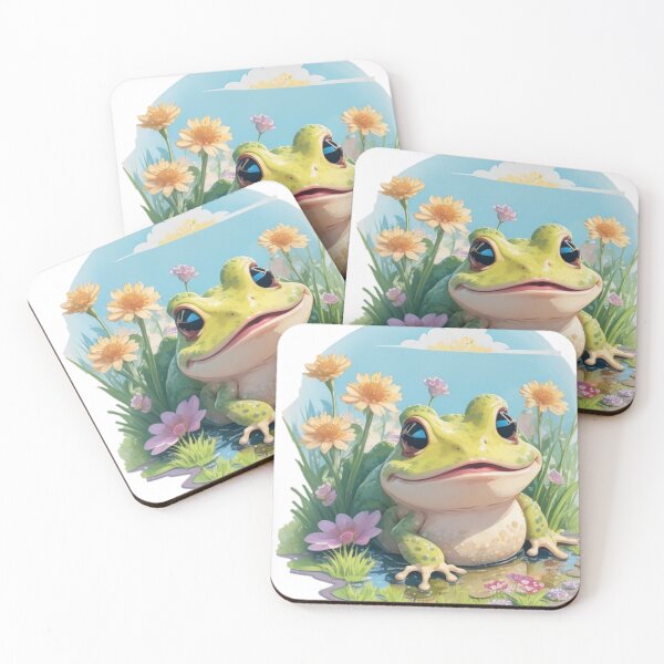 Item preview, Cute frog with flowers in lake designed and sold by Tandilia Store.