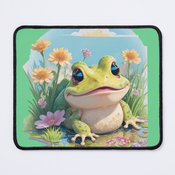 Item preview, Cute frog with flowers in lake designed and sold by Tandilia Store.