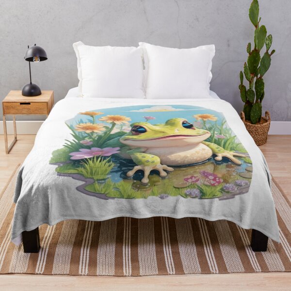 Item preview, Cute frog with flowers in lake designed and sold by Tandilia Store.