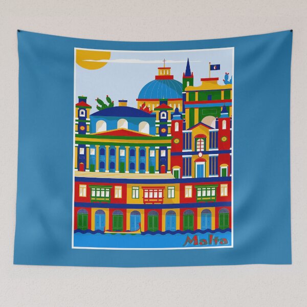 Item preview,  MALTA : Vintage Colorful Travel and Tourism  Advertising Poster Print designed and sold by posterbobs.