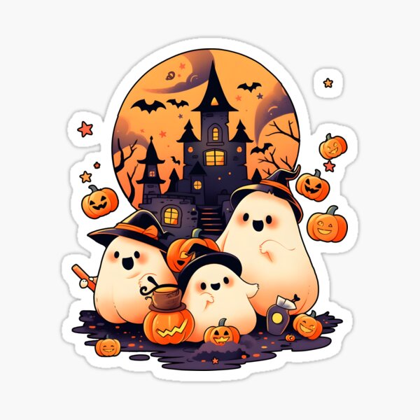 Artikel-Vorschau von Cute Kawaii Halloween Ghost Family - Perfect Spooky Season Fashion for Kids & Adults, designt und verkauft von Shegohi.