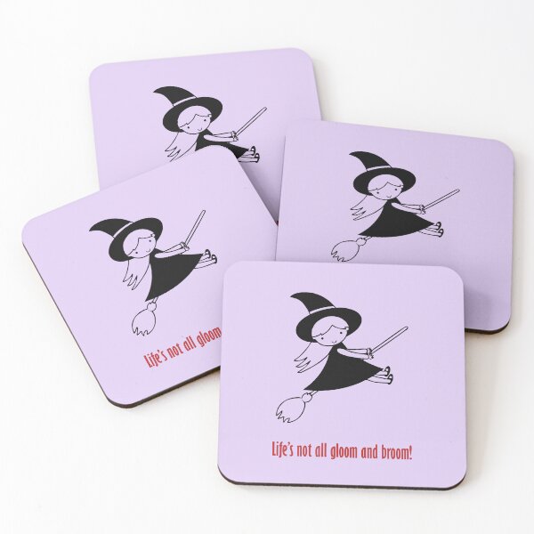 Item preview, Cute Girl Dressed as Halloween Witch on a Broom: Life's not all gloom and broom! designed and sold by SomeGuyLou.