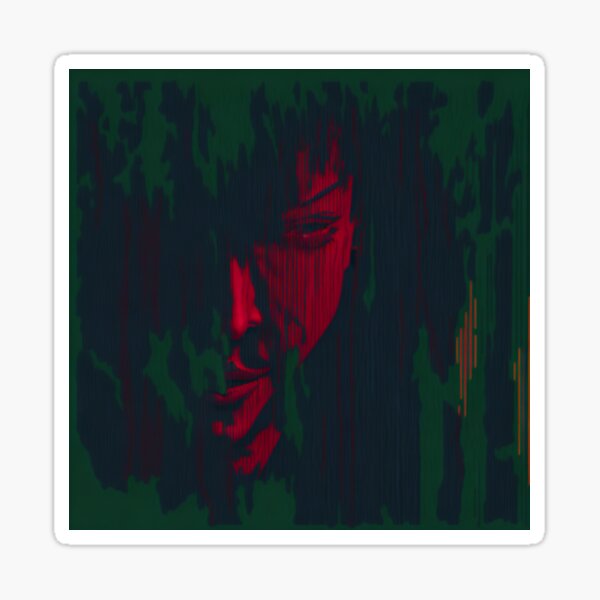 Item preview, Modern style painting like image of a male´s face on a dark background  designed and sold by AlfredSSikula.