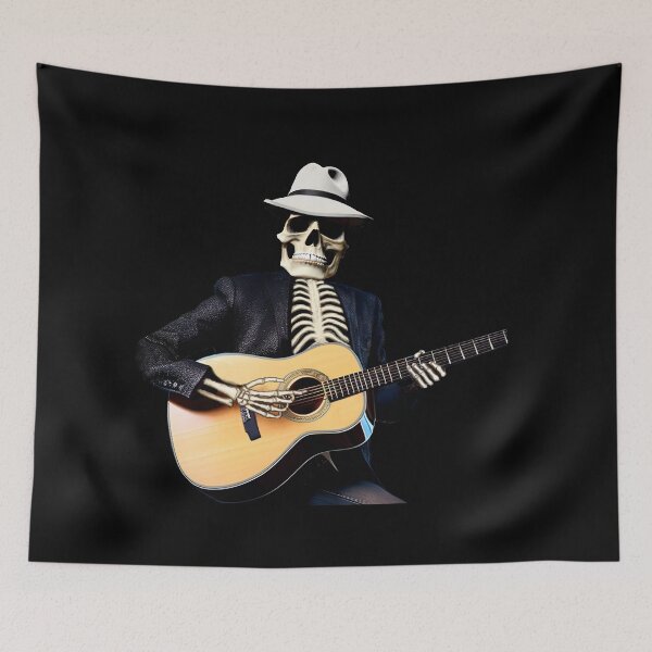 Item preview, Skeleton Playing the Guitar, Funny Halloween Skeleton Guitar shirt designed and sold by Danicus666.