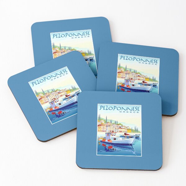 Item preview, Peloponnese Greece: Vintage Colorful Travel and Tourism  Advertising Print designed and sold by posterbobs.