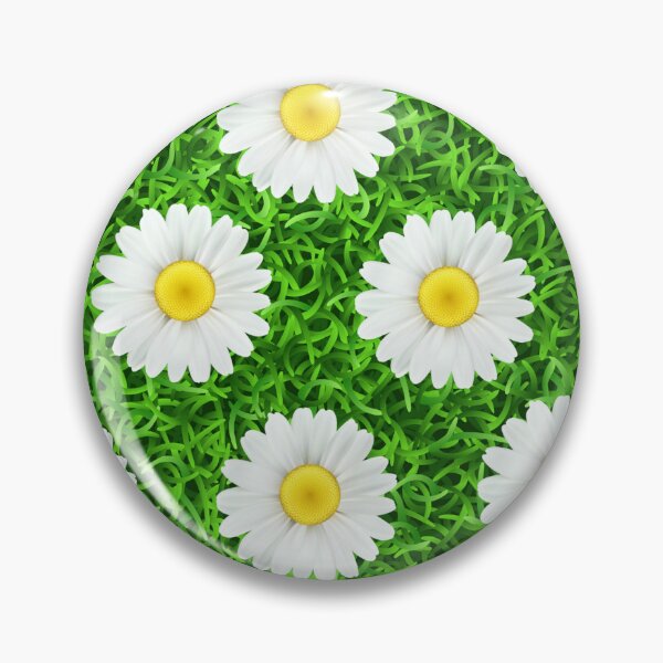 Item preview, White daises on green grass designed and sold by Dreamtodream.
