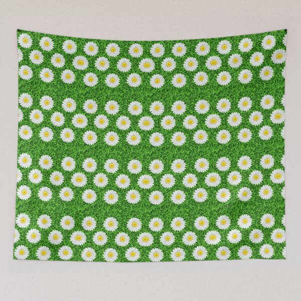 Item preview, White daises on green grass designed and sold by Dreamtodream.