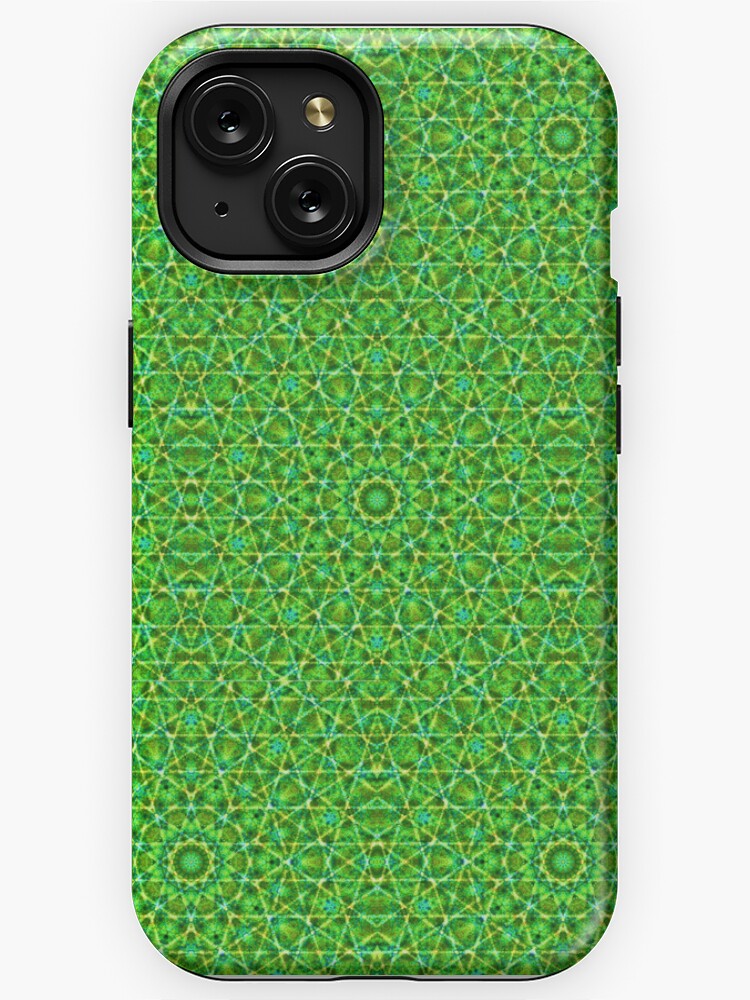 Thumbnail 1 von 4, iPhone-Hülle, Grünes Netz Kaleidoskop KLEIN designt und verkauft von pASob-dESIGN.